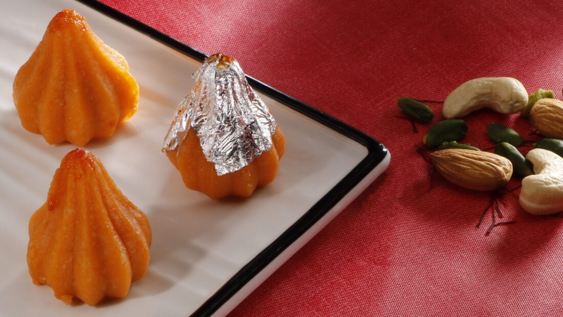Orange Badam Modak
