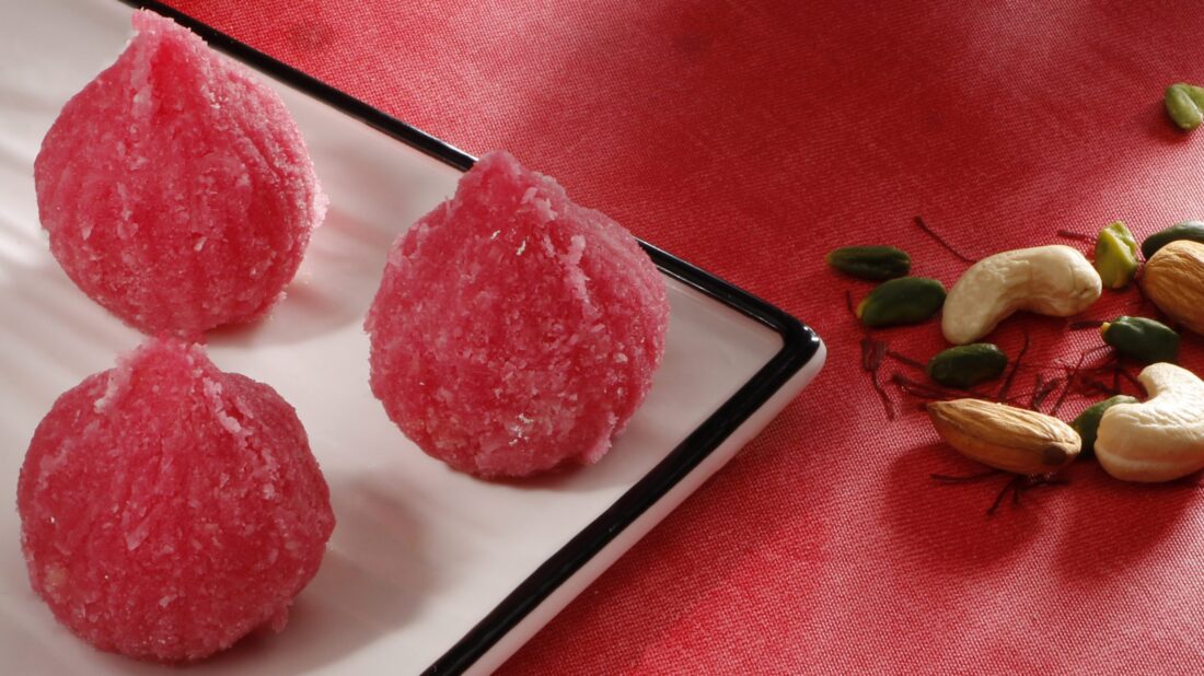 Pink Nariyal Modak